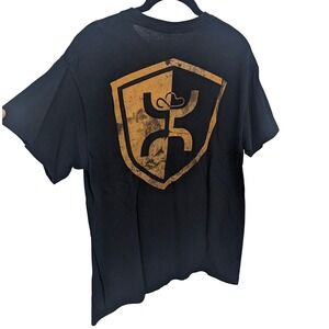 HOOEY T Shirt Mens Medium Black Short Sleeve Graphic Logo Top‎ Casual Lounge